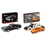 LEGO 10304 Icons Chevrolet Camaro Z28, Customisable Classic Car Model Building Kit for Adults, Vintage American Muscle Vehicle & 76918 Speed Champions McLaren Solus GT & McLaren F1 LM