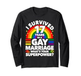 17th Wedding Anniversary 17 Years Gay Marriage Husband Long Sleeve T-Shirt