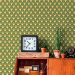 A.S. Création Retro 70's Infinity Wallpaper Green/Yellow/Brown/Beige Retro Chic 395381-8.50m x 0.53m Paste The Wall