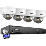 Annke - 8CH 4K Surveillance autonome PoE nvr x 4 pcs 1080p 24H Full Color Night Vision Security Camera-2TB