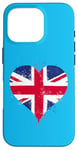 iPhone 16 Pro Union Jack of Great Britain in Heart A Cute British Flag Case