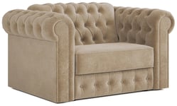 Jay-Be Chesterfield Fabric Cuddle Chair Sofa Bed -Stone Stone