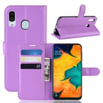 Galaxy A20/A30      Pu Wallet Case    [Purple]