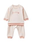 Benetton Baby Logo Stripe Detail Tracksuit, Pastel Pink