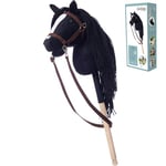 HOPPIHORSE Sport Edition Hobby Horse, A4 Taille, Têtes de Cheval à Chevaucher avec Bride, Rênes, Sangle d'Épaule, Queue, Poignée en Silicone dans Une Boîte-Cadeau, Cheval Baton, Cheval de Passe