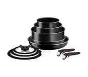 Tefal - Keittoastiasarja 10 kpl INGENIO EASY COOK &amp; CLEAN BLACK