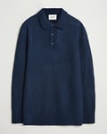 NN07 Lee Brushed Wool Polo Navy Blue