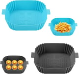 2 Piece Square Air Fryer Liners, 7.8" Air Fryer Silicone Basket, Reusable, Mold,