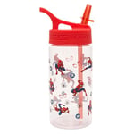 Marvel Spiderman Kids Water Bottles with Straw - 400ml BPA-Free Spider-man Drinks Bottle - Fully Recyclable Kids Water Bottle with Carry Handle - School Water Bottle with Removable Straw