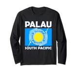 Flag of Palau South Pacific Blue Shark Long Sleeve T-Shirt