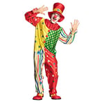 Boland - Costume adulte clown rigolo, multicolore avec motifs, ensemble de déguisement composé de : Chapeau et combinaison, idéal pour les fêtes à thème, carnaval et cirque, unisexe, rigoler