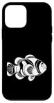 Coque pour iPhone 12 mini Line Art Poisson & Ichtyologiste Faux Percula Poisson Clown