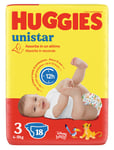 Huggies Unistar 3 4-9 Kg. 18 Couches Made IN Italy