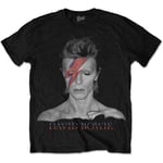 Rockoff Trade Men's David Bowie Aladdin Sane T-Shirt, Black (Black Black), Large