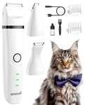 oneisall 3 in 1 Cat Clippers Kit, Silent Cat Grooming Kit, Cordless Cat Grooming Clippers for Matted Fur and Long Hair, 2-Speed Dog Paw Trimmer for Paws, Legs, Face, Bum