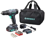 Marque Amazon - Denali by SKIL Kit pour perceuse-visseuse 18 V (20 V max), avec 36 embouts, une batterie au lithium 2Ah et un 1A chargeur, Bleu