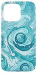 iPhone 15 Pro Max Swirl Blue Color Illustration Pattern Abstract Art Case