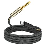 J&D USB C to 6.35 mm 1/4 inch TS Guitar Audio Cable, Audio Recording, Bass, Electronic Piano Microphone Cord Compatible with iPhone 15/15 Plus/15 Pro/15 Pro Max, iPad, iMac, 2 Meter