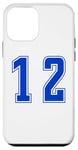 Coque pour iPhone 12 mini Bleu Royal Numéro 12 Équipe Junior Sports Uniforme Numéroté