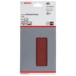 Bosch Accessories Feuille Abrasif pour Ponceuses Vibrantes, 14 Trous, 40 Grain, 115mm x 230mm, Lot de 10