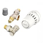 Kit thermostatique complet tête + corps RA-FN 15 équerre inversée + coude de ré