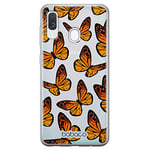 Babaco ERT GROUP mobile phone case for Samsung A40 original and officially Licensed pattern Butterflies 002 optimally adapted to the shape of the mobile phone, partially transparent