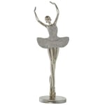 Alexandra House Living Figurine décorative argentée en Plastique Danseuse 15 x 18 x 45 cm