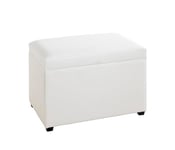 HAKU Möbel coffre de rangement blanc, tissu synthétique aspect cuir, MDF - Dim.: L 58 cm x H 42 cm x P 39 cm, Style: Modern