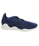 Puma Mostro Navy Strap Up Leather Suede Mens Trainers 363450 01 B13B - Blue Textile - Size UK 5