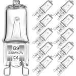 Aiducho G9 Ampoules Halogènes, 40W Capsule Transparente Lampe Halogène G9 Ampoules 2 Broches Blanc Chaud 2700K pour Plafonnier, Lustres, Comptoirs,