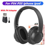 BST-Black P4Adapter Casque sans fil Bluetooth RVB, casque stéréo HIFI, casque antibruit de sport, prise en charge de la carte TF, ordinateur portable, PS4, PS5, TV, PC ""Nipseyteko