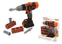 Smoby - Black+Decker - Perceuse Visseuse Mécanique - Jouet Bricolage Enfant - 2 Embouts + 4 Accessoires - 360918