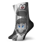 LREFON Chaussettes de Compression Su-per Mario Socks Crew Drôle Casual Unisexe Impression Cheville Sport Sock