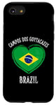 Coque pour iPhone SE (2020) / 7 / 8 Brazil Flag Heart Campos Dos Goytacazes City