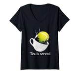 Womens Tennis Tea Is Served V-Neck T-Shirt