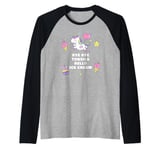 Bye-Bye Tonsils, Hello Ice Cream – Women & Girls Unicorn Raglan Baseball Tee