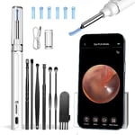 LMECHN Ear Wax Removal Kit, 1080P HD Ear Camera, WiFi Ear Cleaner with Camera, Earwax Remover with 6 LEDs, IP67 Waterproof Otoscope, Suitable for iOS, Android, Adults, Kids, Pets (White)