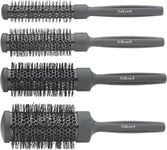 Sibel Round Brush Set of 4: Heat-Retaining Ceramic Ferrels For More Shine