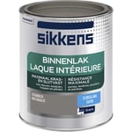 Sikkens - Peinture Laque Intérieure Bois et Fer - Résistance maximale aux taches et rayures - Satin Gris Basalte 0,75 l