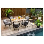 Table de jardin - 4/6 places - Aluminium - Noir - COMORES  