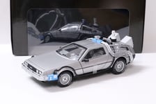 1:18 Hot Wheels DMC Delorean Back To The Future Time Machine Avec Mr.Fusion