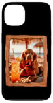 Coque pour iPhone 13 Vibes de plage pour chien avec cocktail et détente