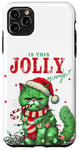 Coque pour iPhone 11 Pro Max Ce Chat Vert est-il Assez Joyeux ? Lumières de Noël