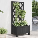 Design In - Jardinière Pot de Fleurs avec treillis noir bois massif de sapin CVW36620