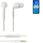 Earphones pour Huawei Honor 20 Lite Russia in ear headset stereo blanc