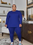 Wmstar-Ensemble Deux Pièces Pour Femme",Survêtement Assressenti,Grande Taille,Couleur Unie,Ourlet Antidérapant,"Leggings