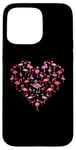 iPhone 15 Pro Max Pink Flamingo Flamingo Heart Funny Flamingos Case