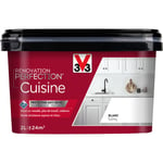 V33 - Peinture cuisine Rénovation perfection® Blanc satin 2L - Blanc