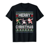 Dabbing Santa Elf Bunny Kids Boys Men Merry Christmas T-Shirt