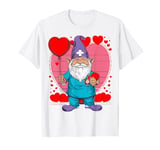 Gnome Nurse Scrub Valentine RN ICU ER Valentines Day Women T-Shirt